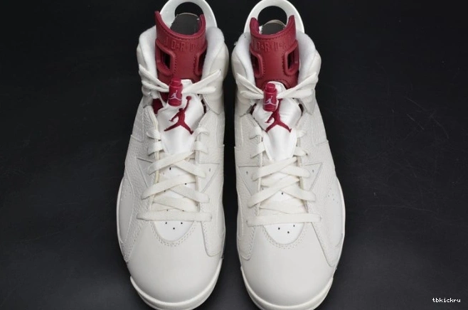 Cheap TBkick Air 6 Jordan 384664-116 white Maroon Retro 0724
